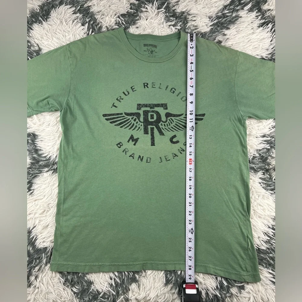 True Religion Men's Green Graphic T-Shirt Short Sleeve Size XL
